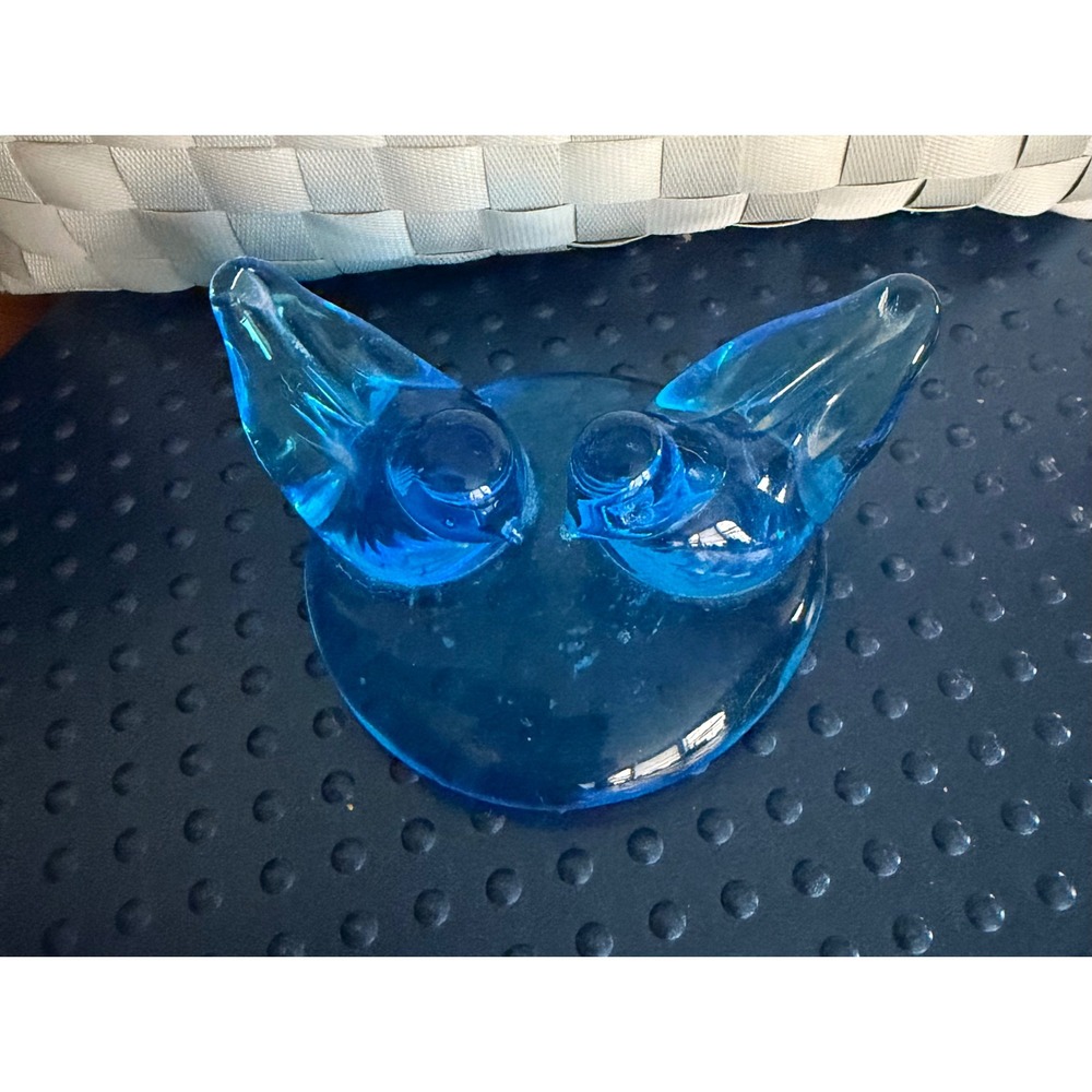 Bluebirds of Happiness by Leo Ward Blue Art Glass Sculpture Paperweight